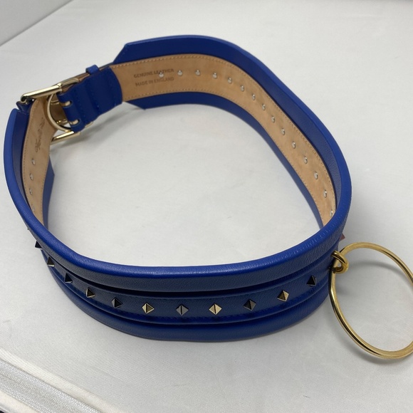 Agent Provocateur Xandria Harness Leather Cobalt Blue Belt M/L New $555 main image 4